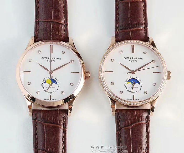 百達翡麗PATEK PHILPPE 2019最新款 2824一2機芯 小牛皮錶帶 高端男士腕表  wssb3728